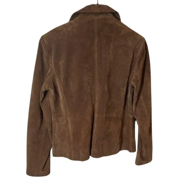 New York & Company Womens Brown Suede Long Sleeve Jacket Size 4 - Picture 3 of 3